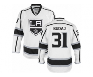 Men's Reebok Los Angeles Kings #31 Peter Budaj Authentic White Away NHL Jersey