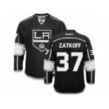 Men's Reebok Los Angeles Kings #37 Jeff Zatkoff Authentic Black Home NHL Jersey