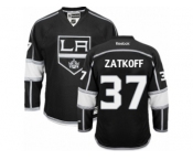 Men's Reebok Los Angeles Kings #37 Jeff Zatkoff Authentic Black Home NHL Jersey