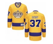 Men's Reebok Los Angeles Kings #37 Jeff Zatkoff Authentic Gold Alternate NHL Jersey