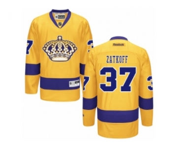 Men's Reebok Los Angeles Kings #37 Jeff Zatkoff Authentic Gold Alternate NHL Jersey