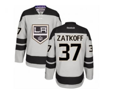 Men's Reebok Los Angeles Kings #37 Jeff Zatkoff Authentic Gray Alternate NHL Jersey