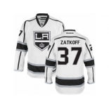 Men's Reebok Los Angeles Kings #37 Jeff Zatkoff Authentic White Away NHL Jersey