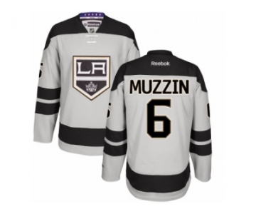 Men's Reebok Los Angeles Kings #6 Jake Muzzin Authentic Gray Alternate NHL Jersey