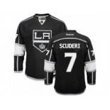 Men's Reebok Los Angeles Kings #7 Rob Scuderi Authentic Black Home NHL Jersey