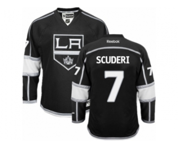 Men's Reebok Los Angeles Kings #7 Rob Scuderi Authentic Black Home NHL Jersey