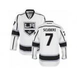 Men's Reebok Los Angeles Kings #7 Rob Scuderi Authentic White Away NHL Jersey