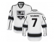 Men's Reebok Los Angeles Kings #7 Rob Scuderi Authentic White Away NHL Jersey