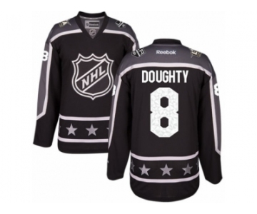 Men's Reebok Los Angeles Kings #8 Drew Doughty Authentic Black Pacific Division 2017 All-Star NHL Jersey