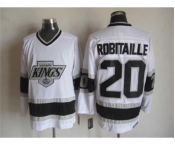 nhl jerseys los angeles kings #20 robitaille white[m&n]