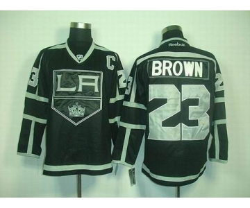 nhl jerseys los angeles kings #23 brown fullblack