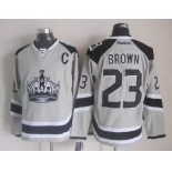 nhl jerseys los angeles kings #23 brown grey[2014 new stadium][patch C]