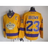 nhl jerseys los angeles kings #23 brown stadium yellow