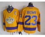 nhl jerseys los angeles kings #23 brown stadium yellow