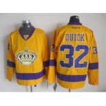 nhl jerseys los angeles kings #32 jonathan quick yellow