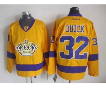 nhl jerseys los angeles kings #32 jonathan quick yellow