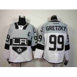 nhl jerseys los angeles kings #99 gretzky grey-white[2015 Venue version][patch C]