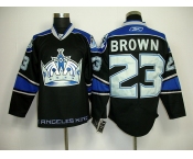 nhl los angeles kings #23 brown black blue