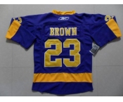 nhl los angeles kings #23 brown purple