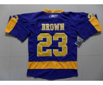 nhl los angeles kings #23 brown purple