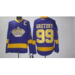 nhl los angeles kings #99 gretzky purple C patch