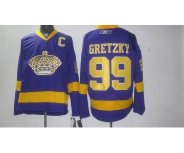 nhl los angeles kings #99 gretzky purple C patch