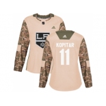 Women Adidas Los Angeles Kings #11 Anze Kopitar Camo Authentic 2017 Veterans Day Stitched NHL Jersey