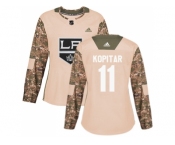 Women Adidas Los Angeles Kings #11 Anze Kopitar Camo Authentic 2017 Veterans Day Stitched NHL Jersey