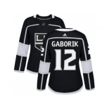 Women Adidas Los Angeles Kings #12 Marian Gaborik Black Home Authentic Stitched NHL Jersey