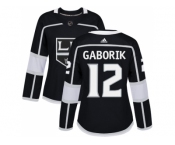 Women Adidas Los Angeles Kings #12 Marian Gaborik Black Home Authentic Stitched NHL Jersey