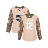 Women Adidas Los Angeles Kings #12 Marian Gaborik Camo Authentic 2017 Veterans Day Stitched NHL Jersey