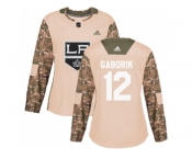 Women Adidas Los Angeles Kings #12 Marian Gaborik Camo Authentic 2017 Veterans Day Stitched NHL Jersey