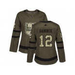 Women Adidas Los Angeles Kings #12 Marian Gaborik Green Salute to Service Stitched NHL Jersey