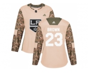 Women Adidas Los Angeles Kings #23 Dustin Brown Camo Authentic 2017 Veterans Day Stitched NHL Jersey