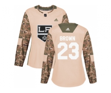 Women Adidas Los Angeles Kings #23 Dustin Brown Camo Authentic 2017 Veterans Day Stitched NHL Jersey