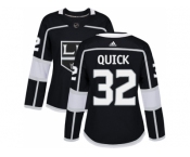 Women Adidas Los Angeles Kings #32 Jonathan Quick Black Home Authentic Stitched NHL Jersey