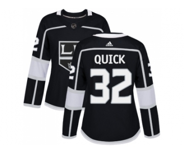 Women Adidas Los Angeles Kings #32 Jonathan Quick Black Home Authentic Stitched NHL Jersey