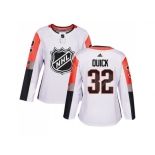 Women Adidas Los Angeles Kings #32 Jonathan Quick White 2018 All-Star Pacific Division Authentic Stitched NHL Jersey