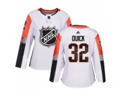 Women Adidas Los Angeles Kings #32 Jonathan Quick White 2018 All-Star Pacific Division Authentic Stitched NHL Jersey