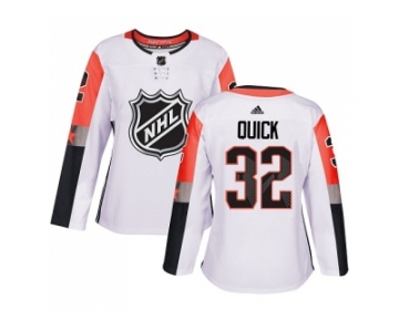 Women Adidas Los Angeles Kings #32 Jonathan Quick White 2018 All-Star Pacific Division Authentic Stitched NHL Jersey