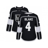 Women Adidas Los Angeles Kings #4 Rob Blake Black Home Authentic Stitched NHL Jersey