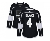 Women Adidas Los Angeles Kings #4 Rob Blake Black Home Authentic Stitched NHL Jersey