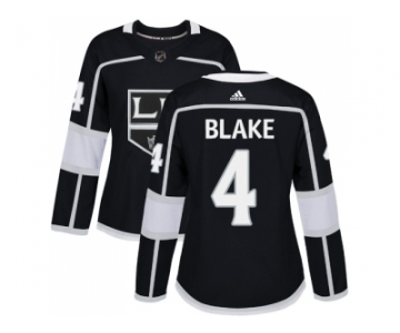 Women Adidas Los Angeles Kings #4 Rob Blake Black Home Authentic Stitched NHL Jersey