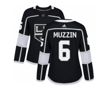 Women Adidas Los Angeles Kings #6 Jake Muzzin Black Home Authentic Stitched NHL Jersey