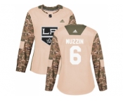 Women Adidas Los Angeles Kings #6 Jake Muzzin Camo Authentic 2017 Veterans Day Stitched NHL Jersey