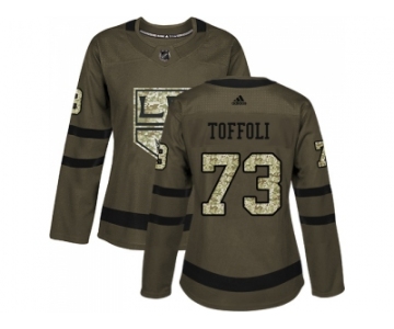 Women Adidas Los Angeles Kings #73 Tyler Toffoli Green Salute to Service Stitched NHL Jersey