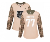 Women Adidas Los Angeles Kings #77 Jeff Carter Camo Authentic 2017 Veterans Day Stitched NHL Jersey