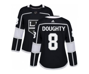 Women Adidas Los Angeles Kings #8 Drew Doughty Black Home Authentic Stitched NHL Jersey