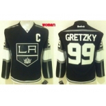 Women Los Angeles Kings #99 Wayne Gretzky Black Home Stitched NHL Jersey