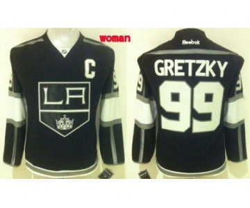 Women Los Angeles Kings #99 Wayne Gretzky Black Home Stitched NHL Jersey